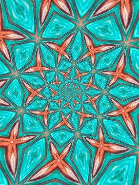 Psikedelik Mandala tarzı soyut arkaplan kaba kağıt dokusu resimlemesi