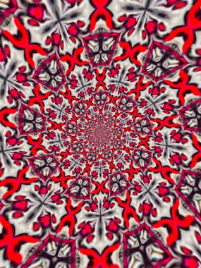 Psikedelik Mandala tarzı soyut arkaplan kaba kağıt dokusu resimlemesi