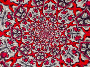 Psikedelik Mandala tarzı soyut arkaplan kaba kağıt dokusu resimlemesi