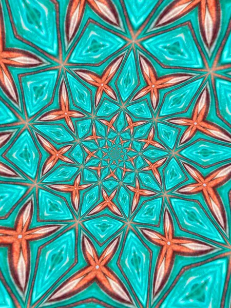 Psikedelik Mandala tarzı soyut arkaplan kaba kağıt dokusu resimlemesi