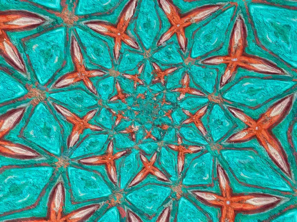 Psychedelický Mandala Styl Abstraktní Pozadí Hrubé Papírové Textury Ilustrace — Stock fotografie
