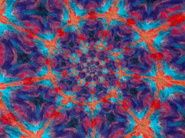 Psychedelische Mandala Stijl Abstracte Achtergrond Met Ruwe Papier Textuur Illustratie — Stockfoto
