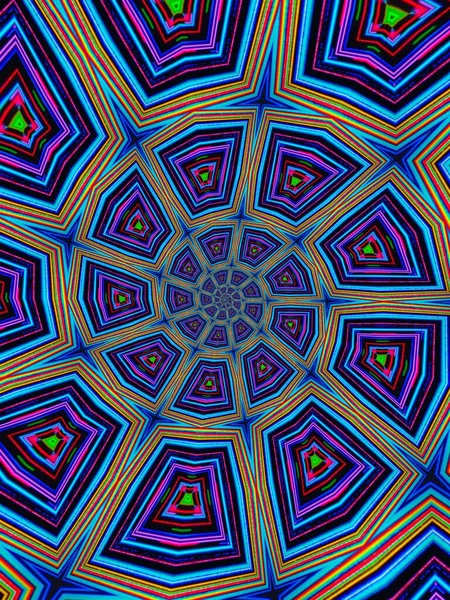 Psychedelische Mandala Stijl Abstracte Achtergrond Met Ruwe Papier Textuur Illustratie — Stockfoto