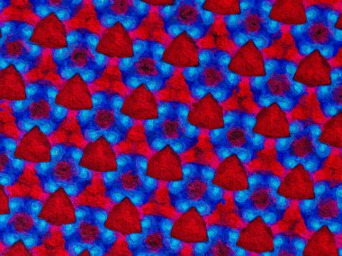 Psikedelik Mandala tarzı soyut arkaplan kaba kağıt dokusu resimlemesi