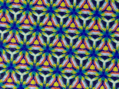 Psikedelik Mandala tarzı soyut arkaplan kaba kağıt dokusu resimlemesi