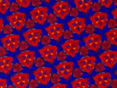 Psikedelik Mandala tarzı soyut arkaplan kaba kağıt dokusu resimlemesi