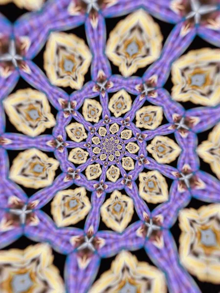 Psychedelische Mandala Stijl Abstracte Achtergrond Met Ruwe Papier Textuur Illustratie — Stockfoto