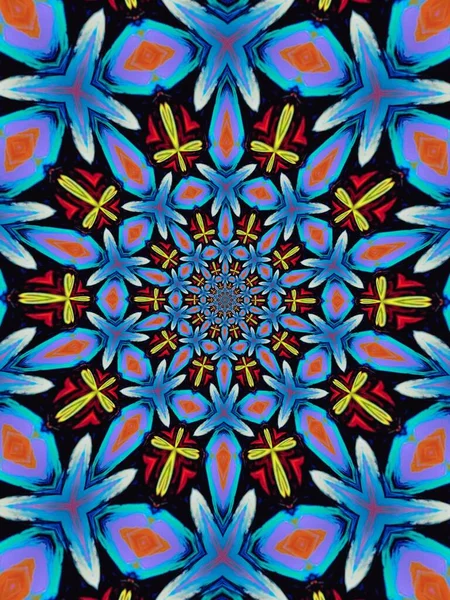 Psychedelische Mandala Stil Abstrakten Hintergrund Mit Rauen Papier Textur Illustration — Stockfoto
