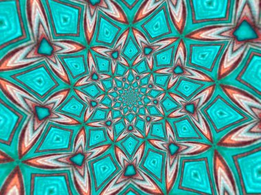 Psikedelik Mandala tarzı soyut arkaplan kaba kağıt dokusu resimlemesi