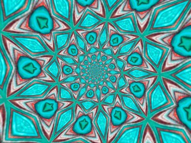 Psikedelik Mandala tarzı soyut arkaplan kaba kağıt dokusu resimlemesi