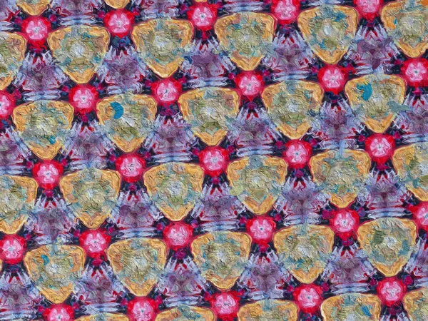 Psychodeliczny Mandala Styl Abstrakcyjne Tło Szorstki Papier Tekstury Ilustracja — Zdjęcie stockowe