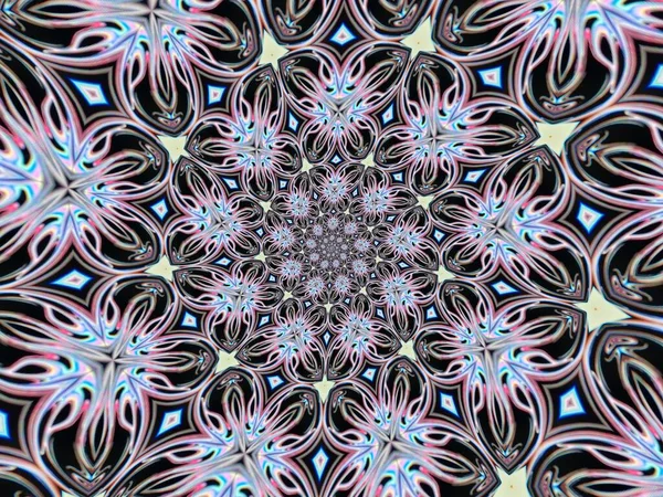 Psychedelic Latar Belakang Abstrak Gaya Mandala Dengan Ilustrasi Tekstur Kertas — Stok Foto