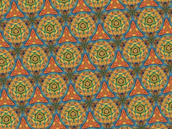 Psicodélico Mandala Estilo Abstrato Fundo Com Áspero Papel Textura Ilustração — Fotografia de Stock
