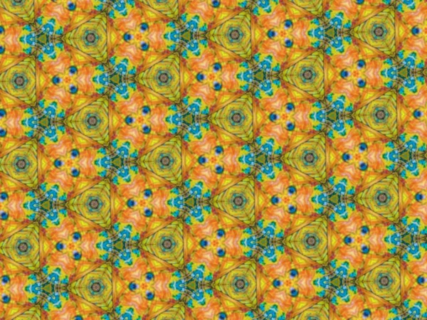 Psykedelisk Mandala Stil Abstrakt Bakgrund Med Grov Papper Textur Illustration — Stockfoto