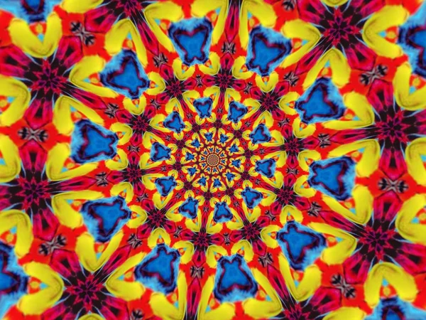 Psychedelický Mandala Styl Abstraktní Pozadí Hrubé Papírové Textury Ilustrace — Stock fotografie