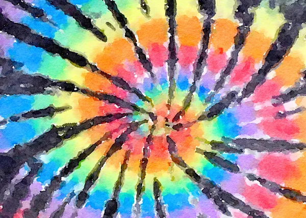 Mooi Tie Dye Patroon Met Aquarel Textuur Illustratie Abstracte Achtergrond — Stockfoto