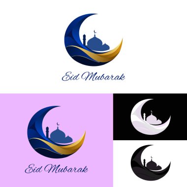 Altın hilal ve Kurban Bayramı için yıldız logosu. Lüks festival amblemi Ramazan kutlamaları, etkinlik posterleri, davetiyeler ve markalar için idealdir. Vektör biçimi baskı, web ve ticari Sanat & İllüstrasyonu için iyi çalışır