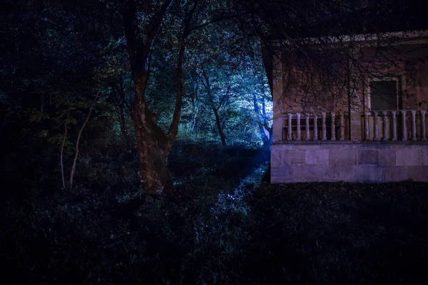 Old House Ghost Forest Night Abandoned Haunted Horror House Old — Stock Photo, Image