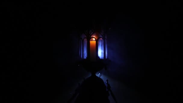 Arabic Lantern Candle Night Islamic Holiday Muslim Holy Month Ramadan — Stock Video
