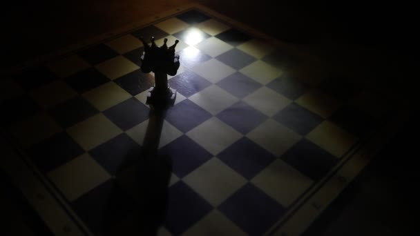 Close Footage Chess Game Dark Background — Stock Video