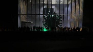 Corona Virüsü Yaratıcı Kavram, Küre ve Coronavirüs Hapiste