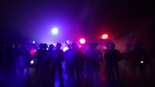 Polizia Antisommossa Segnale Essere Pronti Concetto Potere Governativo Polizia Delle — Video Stock