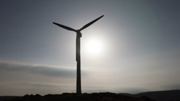 Energia Elettrica Natura Concetto Energia Pulita Turbina Eolica Che Produce — Video Stock