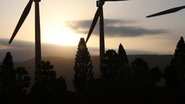 Energía Eléctrica Naturaleza Concepto Energía Limpia Turbinas Eólicas Que Producen — Vídeos de Stock
