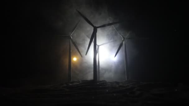 Elektriciteit Natuur Schone Energie Concept Windturbines Die Alternatieve Energie Produceren — Stockvideo