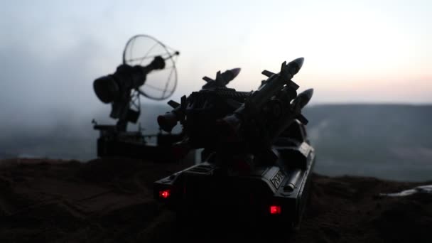 Radio Location Modern Warfare Concept Miniature Figures — Stock Video