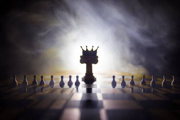 Krásná Miniatura Šachovnici Šachová Hra Koncepce Podnikatelských Nápadů Koncepce Soutěžních — Stock fotografie