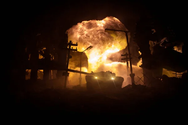 Concepto Apocalipsis Guerra Nuclear Explosión Bomba Nuclear Ciudad Ciudad Destruida —  Fotos de Stock