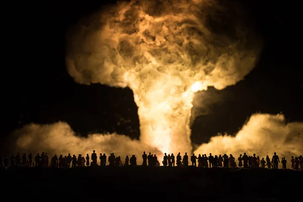Concepto Guerra Nuclear Explosión Bomba Nuclear Decoración Artística Creativa Oscuridad —  Fotos de Stock