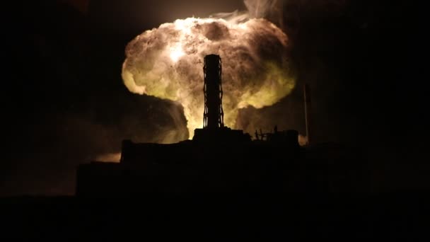Δημιουργική Διακόσμηση Σταθμός Τσερνόμπιλ Μετά Από Έκρηξη Πυρηνικού Αντιδραστήρα Επιλεκτική — Αρχείο Βίντεο
