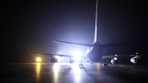 Footage Miniature Aircraft Dark Background Mystic Light — Stock Video