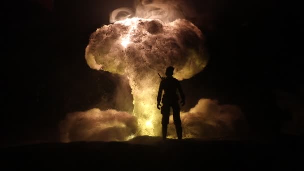 Concept Guerre Nucléaire Explosion Une Bombe Nucléaire Décoration Artistique Créative — Video