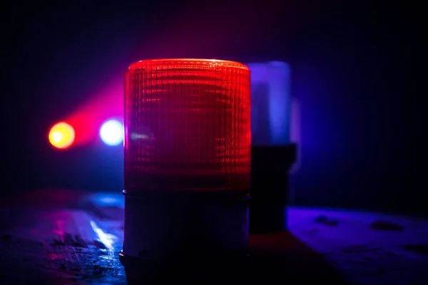 Sirène Vintage Ronde Bleue Rouge Voiture Police Dans Obscurité Sirène — Photo