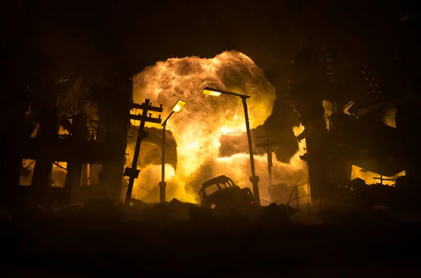 Concepto Apocalipsis Guerra Nuclear Explosión Bomba Nuclear Ciudad Ciudad Destruida —  Fotos de Stock