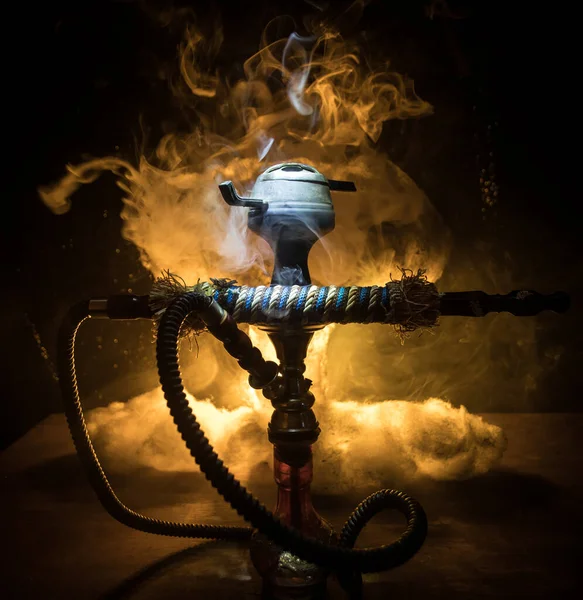 Концепція Шейша Гаряче Вугілля Чаші Шиші Чорним Тлом Стильний Східний — стокове фото