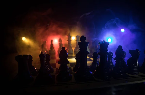 Шахматная Настольная Игра Идей Конкуренции Стратегии Концепция Успеха Бизнеса Шахматные — стоковое фото