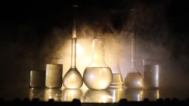 Pharmacy Chemistry Theme Test Glass Flask Solution Research Laboratory Science — Stock Video