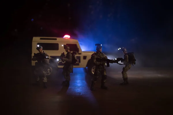 Oproerpolitie Geeft Teken Klaar Staan Overheidsmachtsconcept Spec Ops Politie Actie — Stockfoto