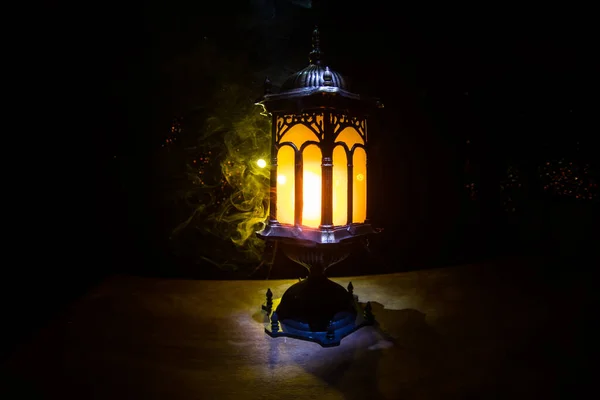 Arabska Latarnia Świecą Nocy Islamskie Wakacje Muzułmański Święty Miesiąc Ramadan — Zdjęcie stockowe