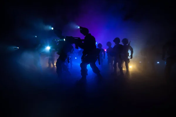 Bereitschaftspolizisten Signalisieren Bereitschaft Machtkonzept Der Regierung Die Polizei Ist Einsatz — Stockfoto