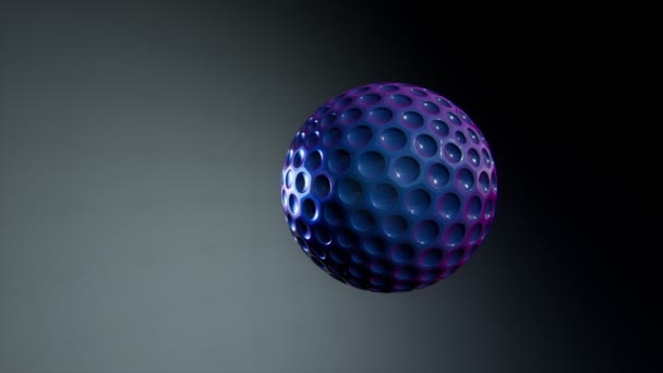 3D визуализация вращения металлического шара — стоковое видео