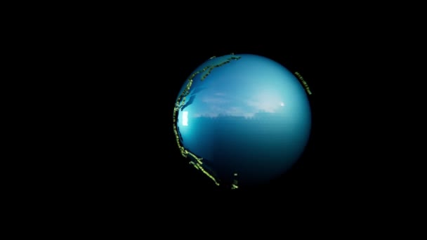3D-Planet Erde dreht sich in der Luft — Stockvideo