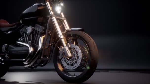 Modello 3d di moto in uno studio buio — Video Stock