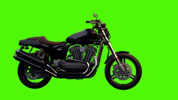 3d model of a motorcycle in a dark studio — Stock Video