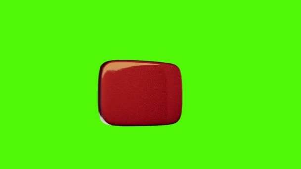 Russia, voronezh, 06.01.2021. 3d youtube button on a green background — Stock Video