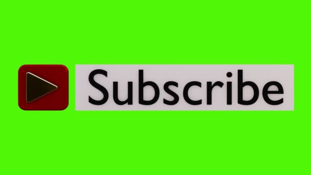 Bouton d'abonnement sur un fond vert — Video